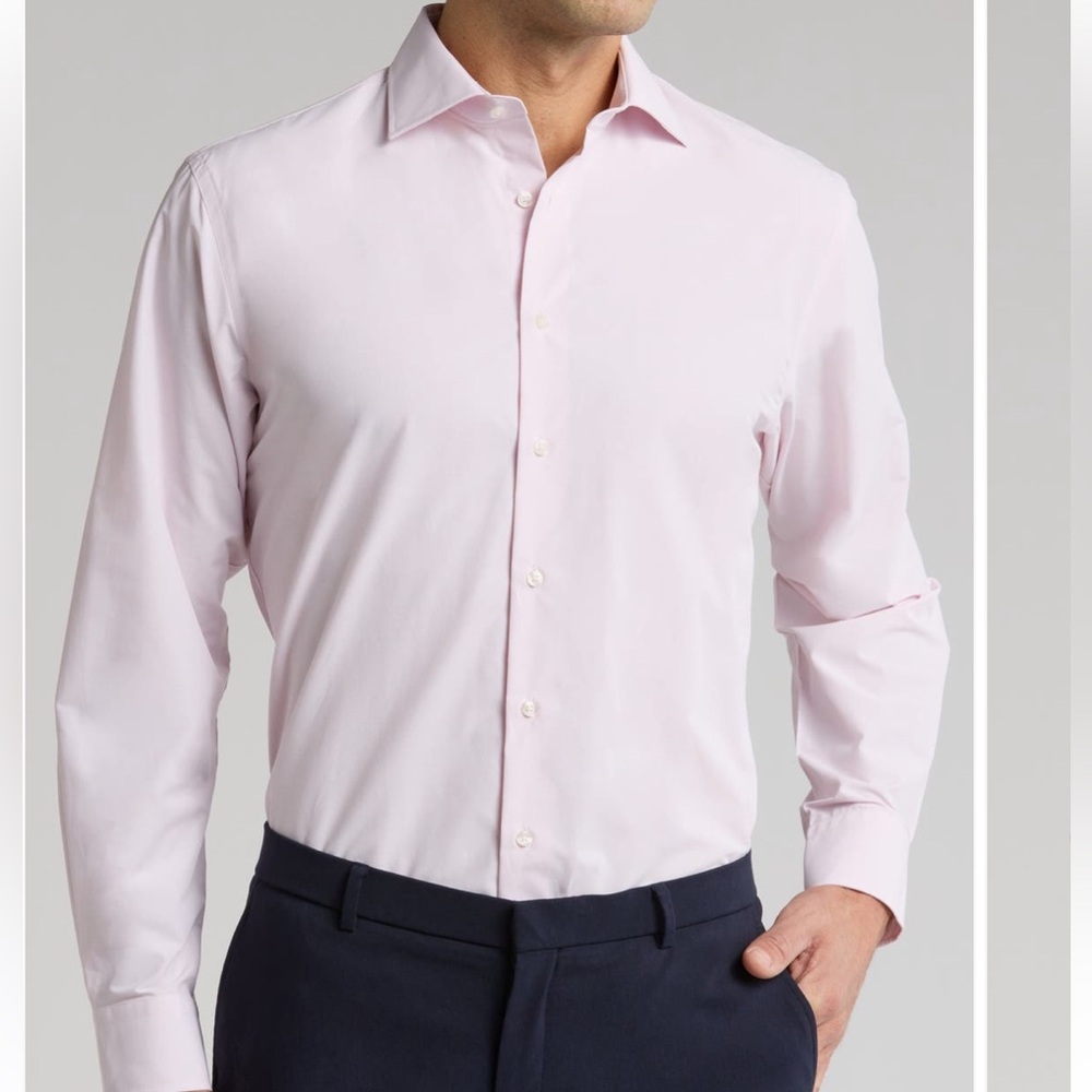 Nordstrom Rack pink traditional cut dress shirt size 16 1/2 34/35